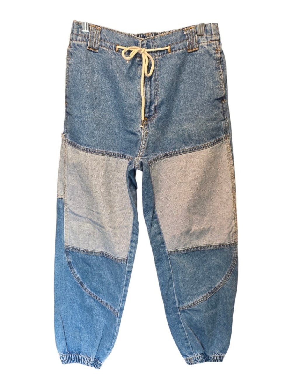 Forever 21 Two-Tone Blue Patchwork Ankle Jeans
